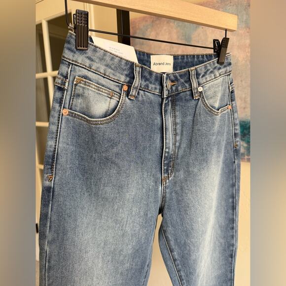 Abrand Jeans 94 High Slim Dalia Straight Leg Mid Vintage Indigo Womens 26 New - Picture 2 of 8
